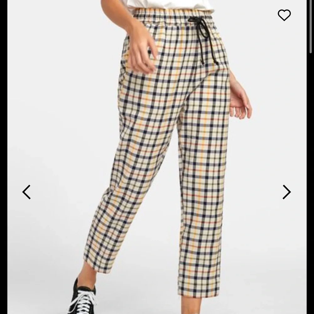🔥 RVCA TETRAS PLAID HIGH RISE RETRO PANT FOR WOMEN 🔥 - Picture 3 of 12